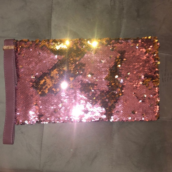 Handbags - Purple / Gold Sequence large wristlet